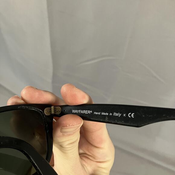 Ray-Ban Wayfarer Sunglasses Mens Size 54 Black Green Lenses Italy Case - Picture 5 of 16